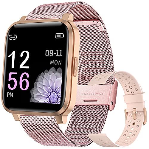 MYSHUN Smartwatch, IP68 Waterdicht Slim Horloge Fitness Tracker Sporthorloge 1,3 inch HD-scherm met Hartslagmeter, Stappenteller, Slaapmonitor voor iPhone Android