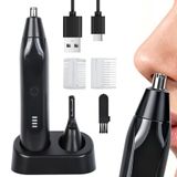 Cozary 2-in-1 neushaartrimmer en wenkbrauwtrimmer, neushaartrimmer voor heren, met USB-lading, compact, huidvriendelijk voor nauwkeurig wenkbrauwen, oren en neushaar