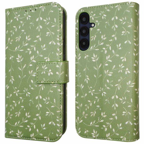 imoshion Design Bookcase - Samsung Galaxy A35 - Green Flowers