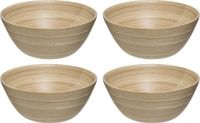 Secret de Gourmet - Set van 10x stuks - Slakommetjes/serveer schaaltjes - bamboe - beige - D17 cm
