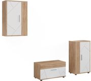 Vicco Woonwand Berno, Goudkleurig Eiken/Wit, Set van 3 stuks