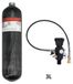Bouteille d'air comprimé - 3 litres, 300 bar, réservoir en fibre de carbone - Station de remplissage avec double manomètre - Filetage M18x1,5 - Léger : 2,2 kg - Valve A, 3 litres