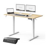 SENSE7 NOJO LIGHT - Zit Sta Bureau - 120 cm x 60 cm - Elektrisch bureau - Verstelbare bureau - Elektrische Hoogteverstelling, Hoogte 72-118 cm, Intelligent Bedieningspaneel, Lichtbruin-Wit