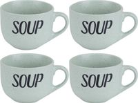 Cosy & Trendy Soepkom - 4 stuks - Groen - Keramiek - 11 cm