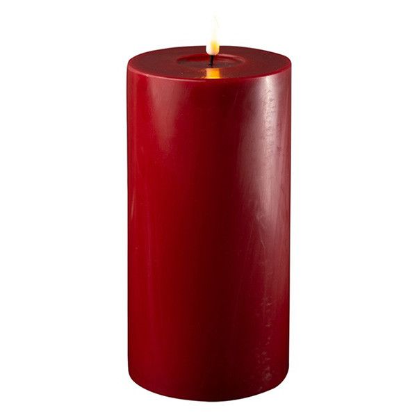 LED Kaars 10 x 20 cm | Bordeaux | 3D Vlam | Deluxe HomeArt