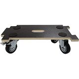 Home It Work® Meubelhond koppelbaar – 400 kg draagvermogen – 29 x 58 cm – Antislip multiplex plateau – 4 zwenkwielen Ø100 mm (2 met rem)
