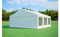 Tente de réception 6x6 m STANDARD PLUS – PVC 500 g/m², ignifuge, tubes en acier galvanisé Ø38 mm, jusqu'à 72 personnes - Blanc