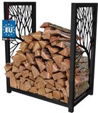KOTARBAU® Brandhoutrek, Haardhoutrek, Staal, 50 x 30 x 60 cm, Zwart