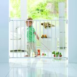Merkloos Lindam Extendable Metal Baby and Toddler Gate, Easy Close, Extra Wide, for Stairs and Doorways, 64.5 - 102 cm, White