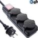 InLine 16493Q power uitbreiding 10 m 3 AC-uitgang(en) Zwart