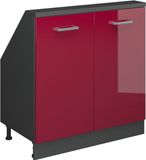 Vicco Rion Kast voor schuine wand – met 2 deuren Rood hoogglans/antraciet