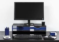 M-Office Atenea Ergonomische monitorstandaard, 100% recyclebaar, bevat een grote lade, twee kleine en een grote lade voor sortering