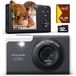 WOLFANG Digitale camera, 4K kindercamera voor fotografie, 56 MP compacte vlogging camera, 16x digitale zoom videocamera, auto focus punt en schietdigitale camera's, cadeau voor studenten, tieners