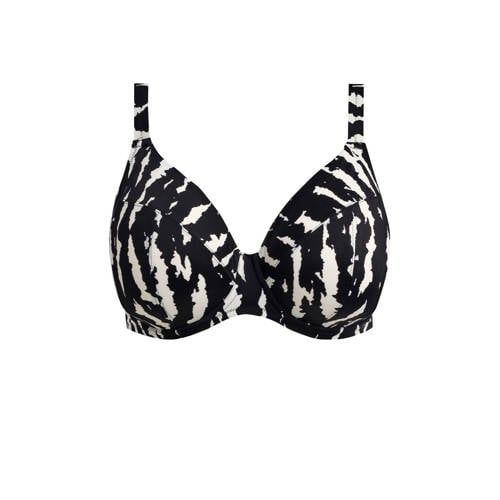 Elomi Echo Shell niet-voorgevormde beugel bikinitop zwart/wit