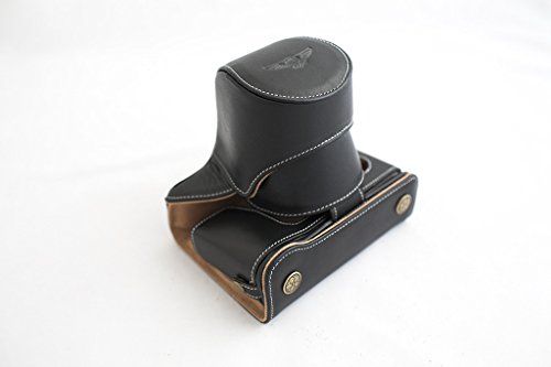 TP Handgemaakte Echt Lederen Full Camera Case Tas Cover voor FUJIFILM X-Pro1 Zwart Onderste Opening Versie