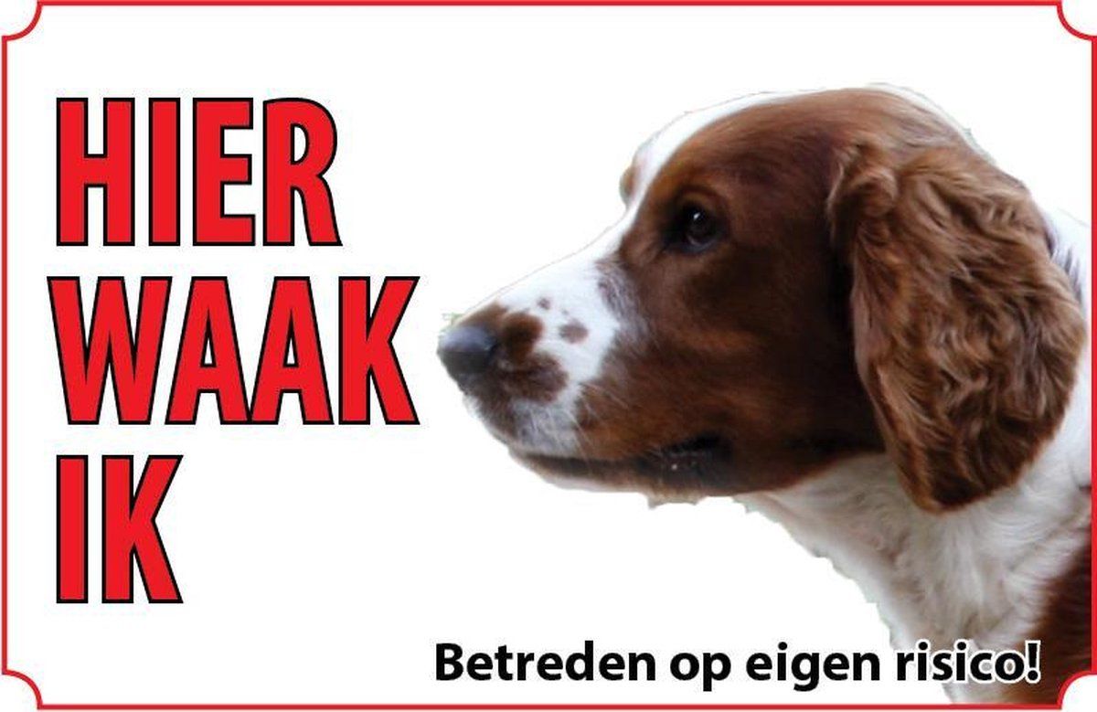 VSkins Bord Hond Welsh-springerspaniël - Zwart, Wit, Bruin, Rood - Metaal
