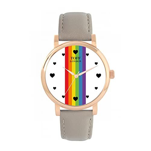 Toff London Pride Lineair wit hart wapenstokken Horloge - 5059911142670