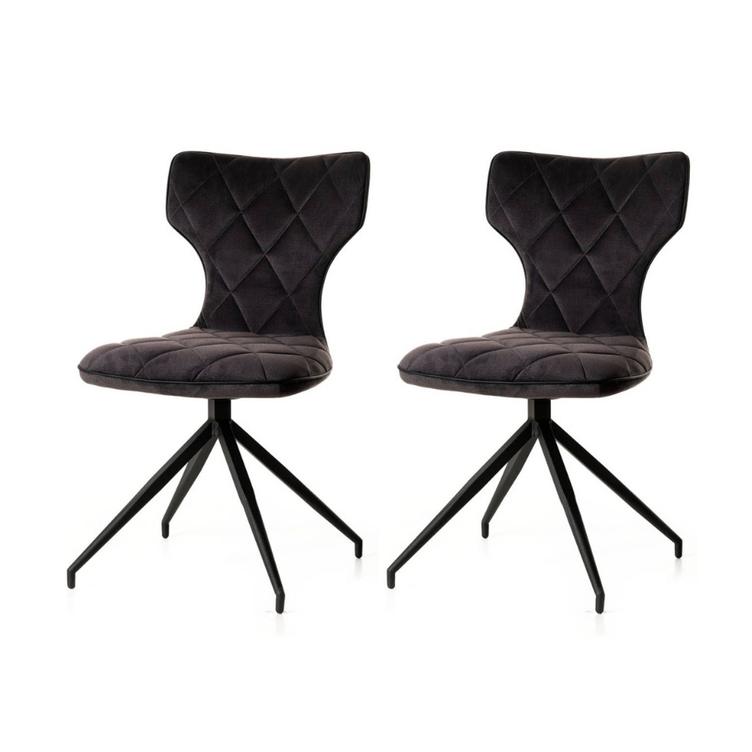 WAYS. Elegante Eetkamerstoelen - Grijs - Set van 2 - Hedendaags Design