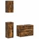 vidaXL - 3-delig - badkamerkast - set - UTRECHT - Gerookt - eiken - Bewerkt - hout