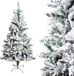 Sapin artificiel enneigé, blanc, épais, vert, matière pvc, hauteur 150 cm, 328 branches, pied en métal, pour décoration de jardin