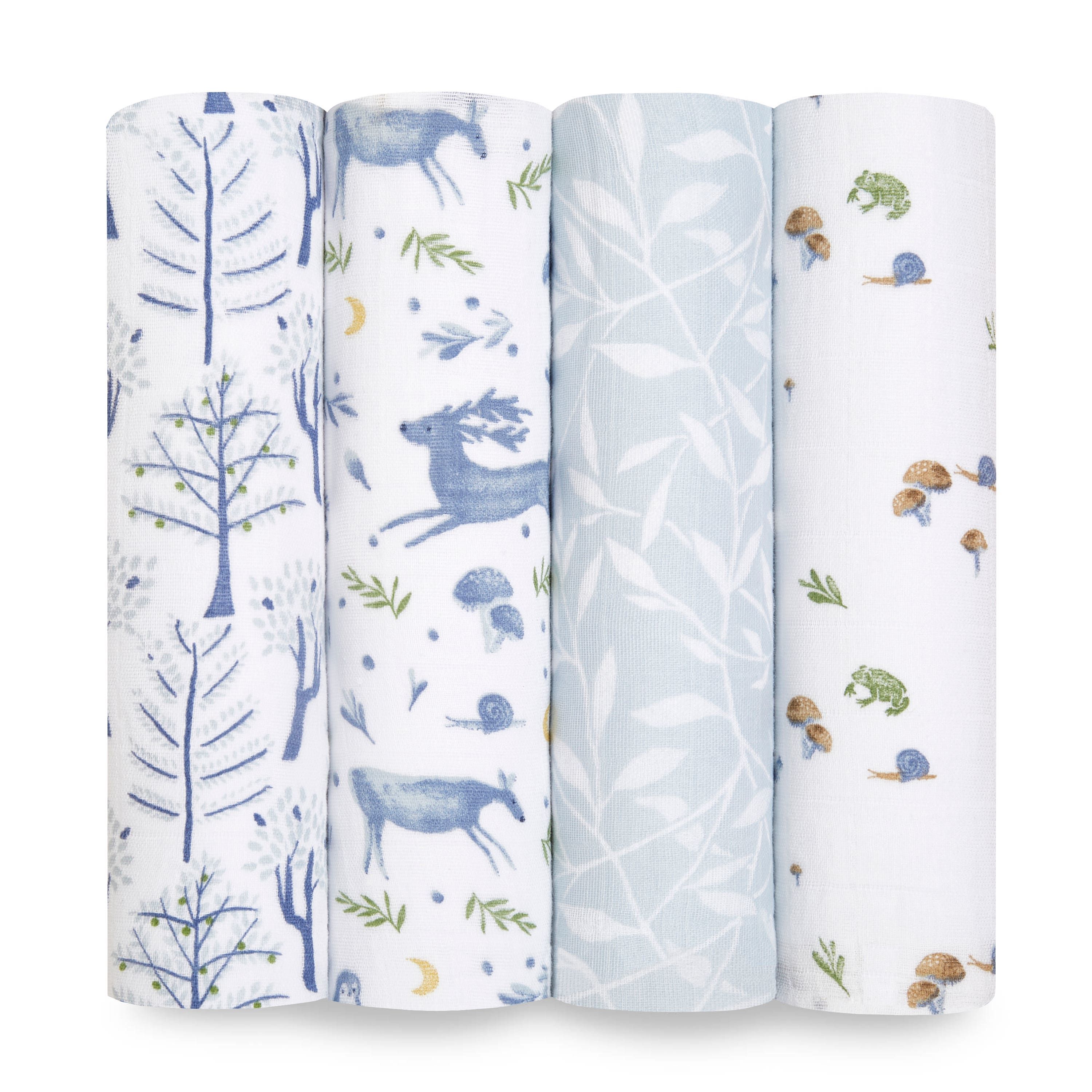 aden + anais Swaddle Blanket - White - Cotton - Boy - 4 Pack