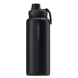 Wessper Steeline Thermosfles 1L - Zwart, BPA-vrij, 12/24u Warm/Koud