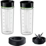 Braun Smoothie2Go Set BRSK002 Blender, accessoireset voor smoothies en dranken, compatibel met de PowerBlend 9, BPA-vrij, vaatwasmachinebestendig, zwart