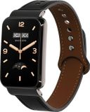 kwmobile lederen horlogebandje geschikt voor Xiaomi Mi Band 7 Pro polsband - Echt leren smartwatch bandje - Activity tracker horloge band in zwart / bruin