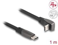 Delock USB 2.0 Flat Ribbon Cable USB Type-C™ male to USB Type-C™ male angled PD 3.0 60 W 1 m black