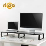 RICOO Laptopstandaard, bureau-opzetstuk 2 monitoren, monitorstandaard computermonitoren - FS0112 monitorstandaard 100 x 26 x 12 cm