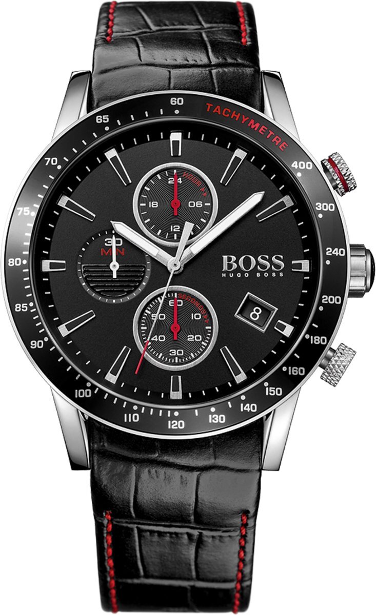 Hugo Boss HB1513390 Rafale - Polshorloge - Leer - Zwart - Ã˜44 mm