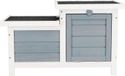 TRIXIE Natura Rabbit Hutch, 70 x 43 x 45 cm, 2 Entrances, White and Grey