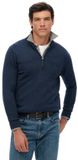 Superdry Essentials Katoenen Trui met Halve Rits Heren XXL Denim Navy Marl