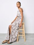 Apricot Maxi-jurk met schelpenprint en hoge hals