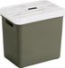 Sunware Opbergbox - mand - donkergroen - 25 Liter - kunststof - met houtkleur deksel