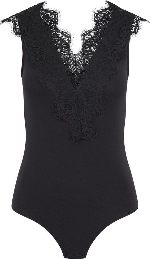 Pieces stringbody Ilu met kant zwart - 5713743654557