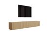 3xE living Meuble TV suspendu 200 cm, 2 portes, chêne huilé, façade MDF