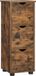 Meuble de salle de bain sans marque avec 3 tiroirs et 3 niveaux - Armoire de rangement compacte pour salle de bain et espace de vie - Brun rustique