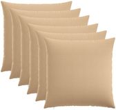 vidaXL Kussensloop HEERLEN Crèmekleurig 60 x 60 cm Katoensatijn (6 stuks)