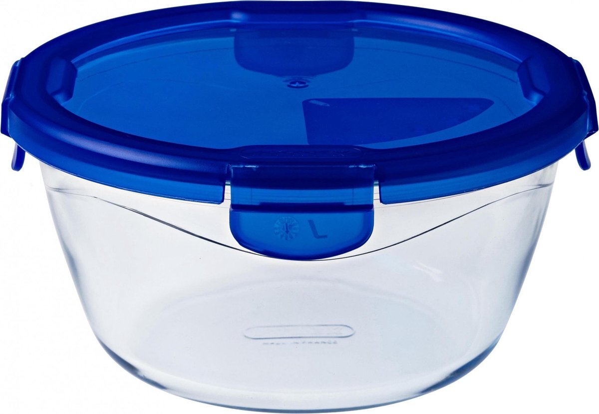 Pyrex Cook & go - Boîte Ronde en Verre avec Couvercle Hermétique et Étanche Ø 20 cm - Cuisinez au Four, Conservez et Emportez