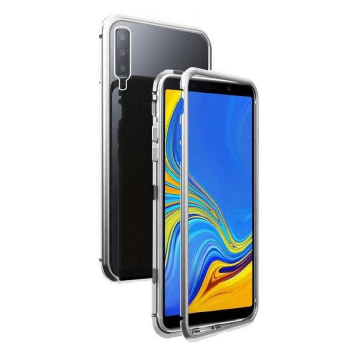 Stuff Certified Samsung Galaxy Note 10 Magnetisch 360° Hoesje met Tempered Glass - Full Body Cover Hoesje + Screenprotector Zilver