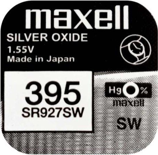 Maxell 395 / SR927SW - Horlogebatterij - Zilveroxide - 2 stuks