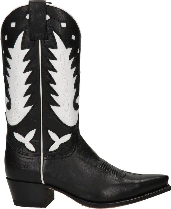 Sendra Judy dames cowboy laars - Zwart wit - Maat 38