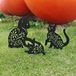 Merkloos / Sans marque BeiJingLiangPinJiaZuoKeJiWenHuaFaZhanYouXianGongSi Metalen kattenstaaf - Tuindecoratie - 3 stuks - Hoogwaardig metaal - 28x26 cm, 23x19,5 cm, 16x14 cm
