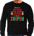 Bellatio Decorations Foute kersttrui / sweater voor heren - zwart - kerst goed excuus om te zuipen - bier XL