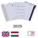 Kalpa 1111-12 hervulbare Personal 6 Ringband Agenda Bloemen van Bloom Zwart 1 week per 2 paginas 2026-2027-2028