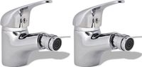 vidaXL Bidetkraan 2 stuks chroom