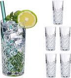Relaxdays Verres à long drink - Set de 6 - 300 ml - Transparent