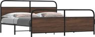 Maison Exclusive - Lit en métal sans matelas, marron, aspect chêne, 200x200 cm