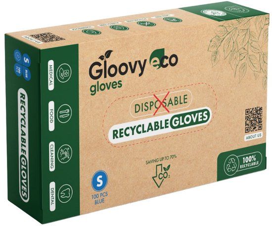 Gloovy Eco Huishoudhandschoenen Blauw S